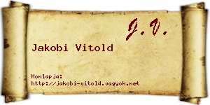 Jakobi Vitold névjegykártya